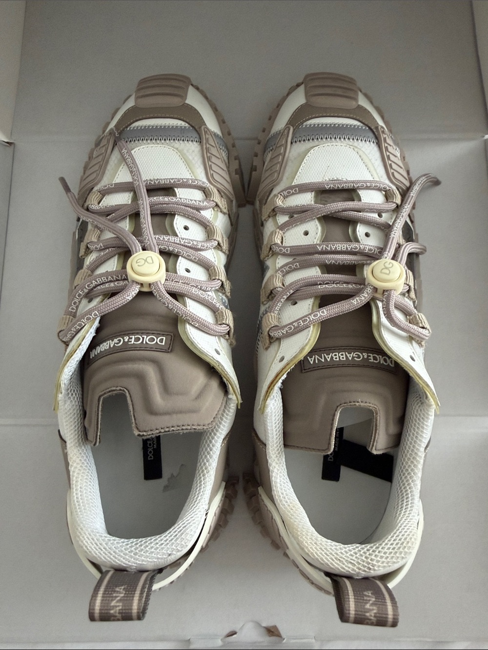 Dolce & Gabbana Cream and Beige Trail Runner Sneakers 👟